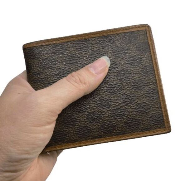 Authentic CELINE Paris Brown Coated Canvas & Leather Basic Slim Bifold Wallet - Picture 2 of 11